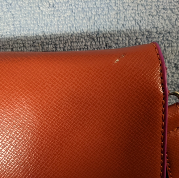 SHIRALEAH Flaws Large Envelope Clutch Tangerine Vegan Leather with 9" wristlet… - Picture 4 of 8